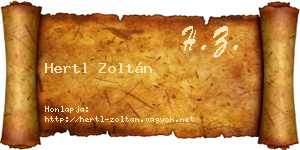 Hertl Zoltán névjegykártya